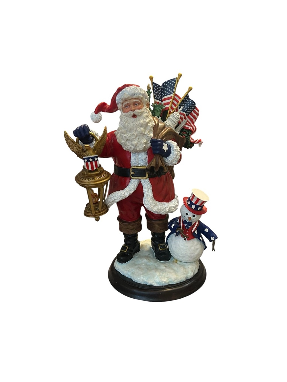 Danbury Mint "Star Spangled Santa" tabletop sculpture.